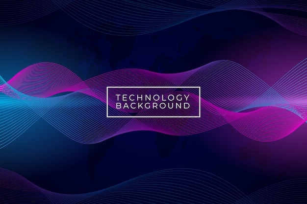 Modern abstract wave background with purple and blue gradient color Premium Vector