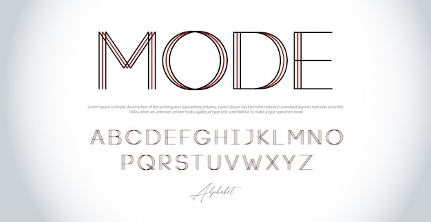  Modern  alphabet thin line  fonts  typography urban font  