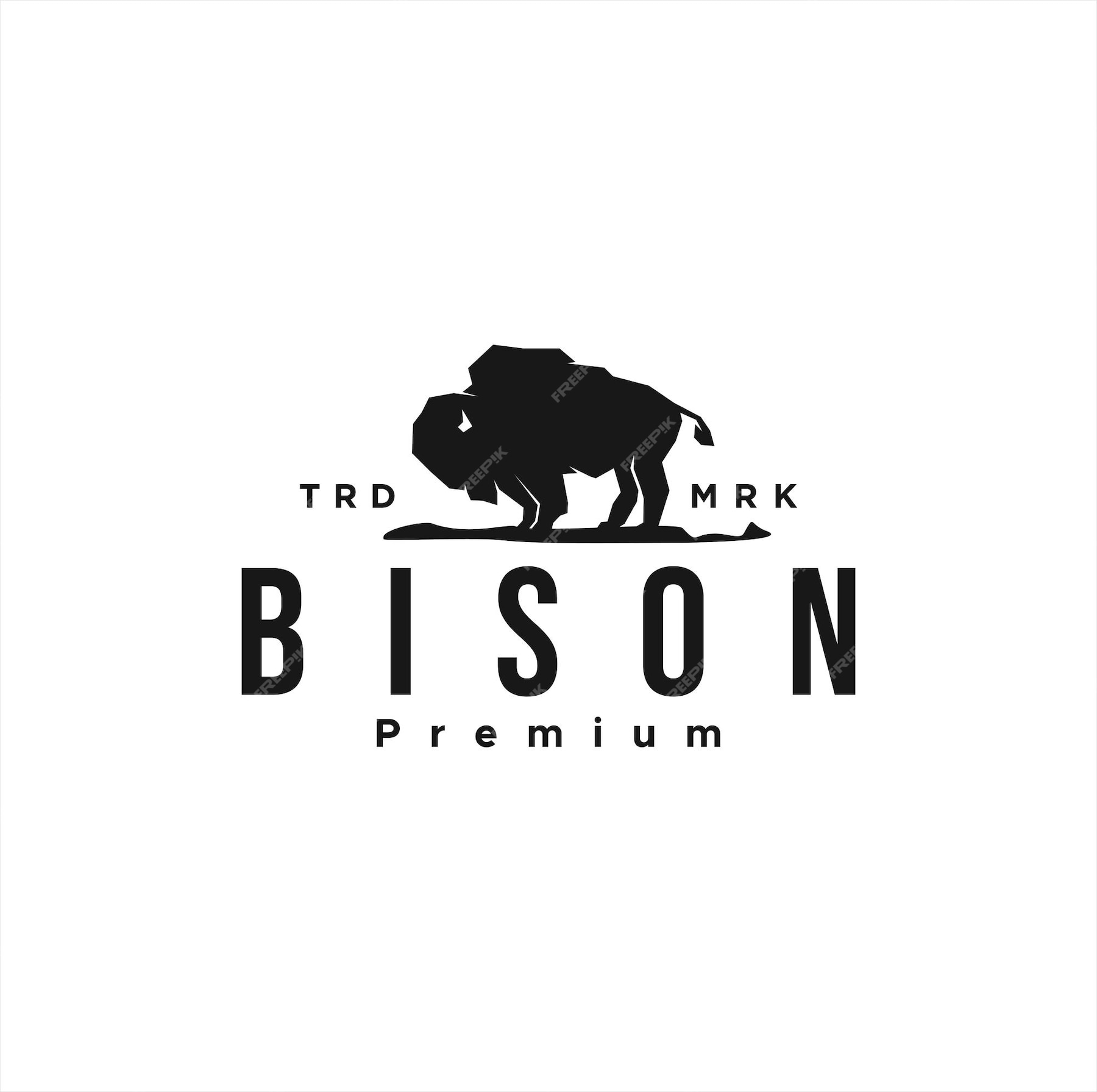 Premium Vector | Modern american black bison logo design