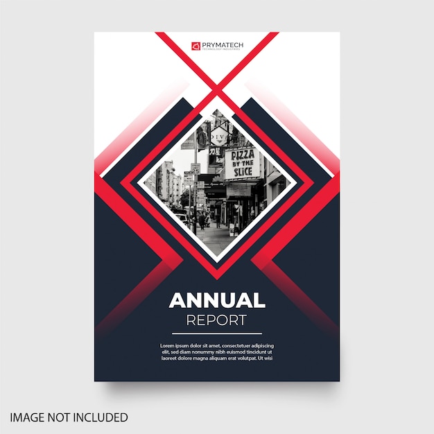 Modern annual report with abstract shapes Free Vector