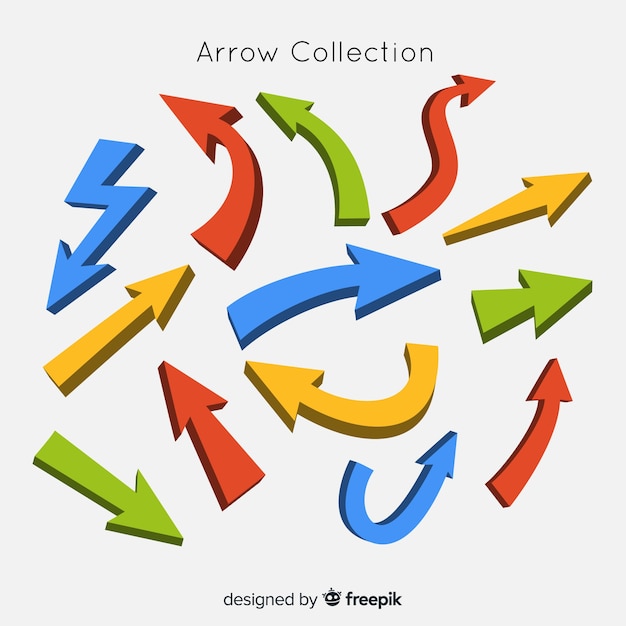 Free Vector Modern Arrow Collection With Flat Design 