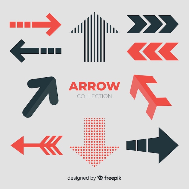 Download Modern arrow collection with flat design Vector | Free Download