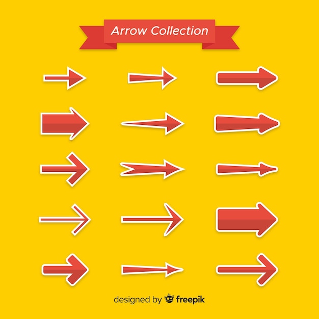 Free Vector Modern Arrow Collection With Flat Design