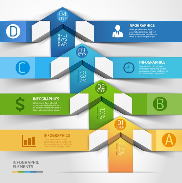 Premium Vector Modern Arrow Infographics Template 1194