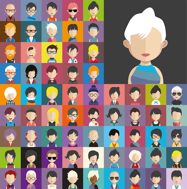 Premium Vector | Modern avatar collection