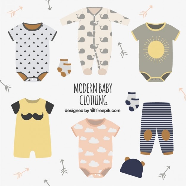 Modern baby clothing Vector | Premium Download