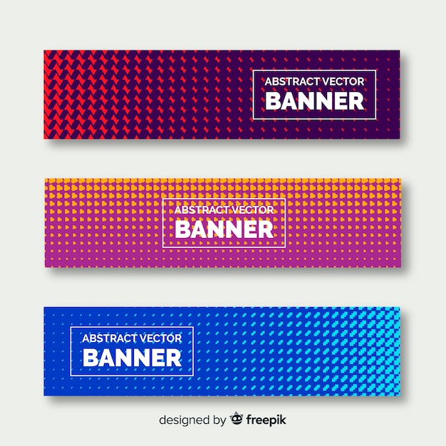 Modern banners with abstract design Free Vector