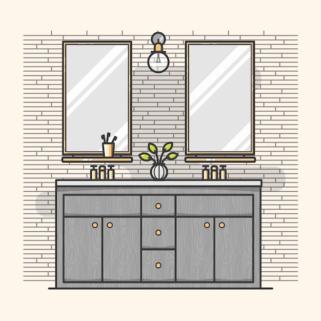 Premium Vector | Modern bathroom illustration