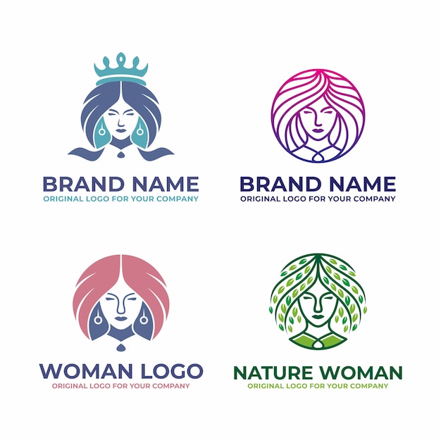Download Free Modern Beauty Woman Logo Collection Premium Vector Use our free logo maker to create a logo and build your brand. Put your logo on business cards, promotional products, or your website for brand visibility.