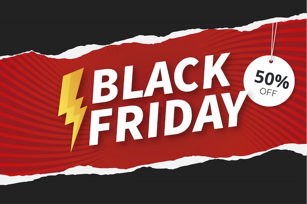Modern black friday background with paper texture Free Vector