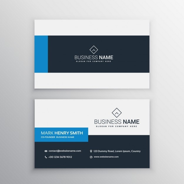 Modern blue and black business card
