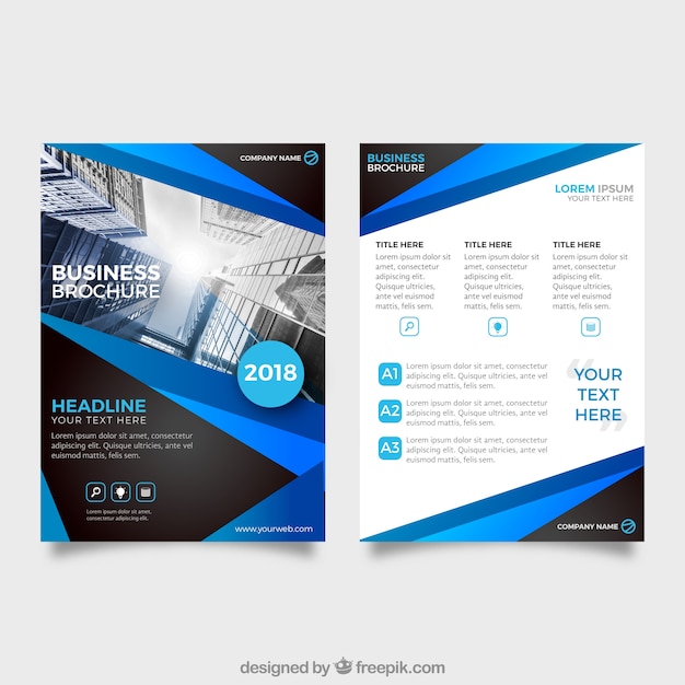 Modern blue and black business flyer template | Free Vector