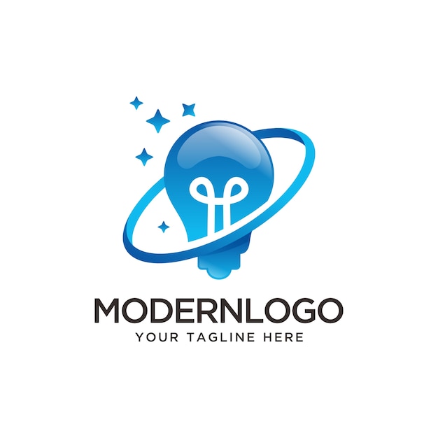 Download Free Modern Blue Bulb Logo Design Premium Vector Use our free logo maker to create a logo and build your brand. Put your logo on business cards, promotional products, or your website for brand visibility.