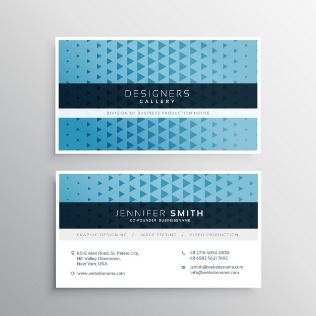 Modern blue business card template