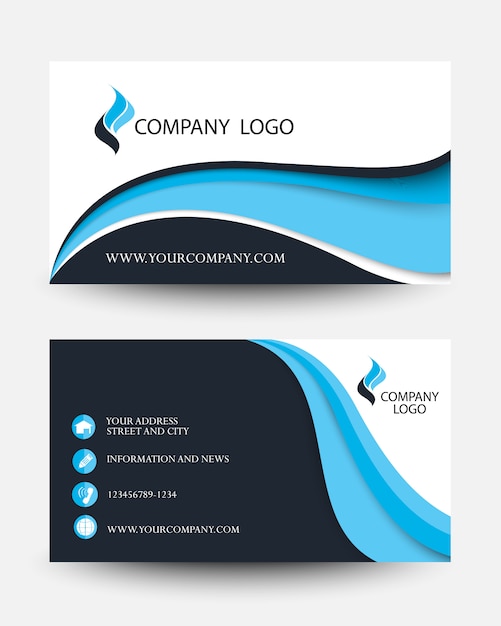 Premium Vector | Modern blue business creative card template