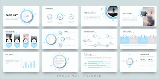 Modern blue circle presentation template for multipurpose business Premium Vector