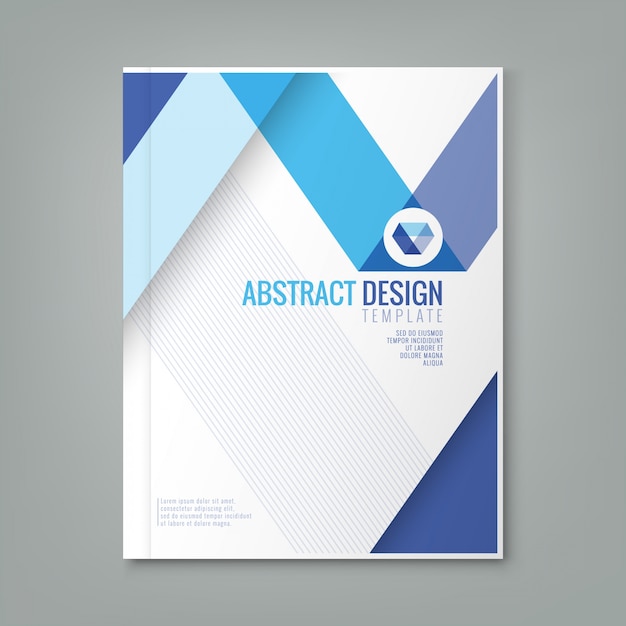 ビジネス年次報告書表紙のパンフレットチラシポスターの抽象ブルーラインのデザイン背景テンプレート 無料のベクター