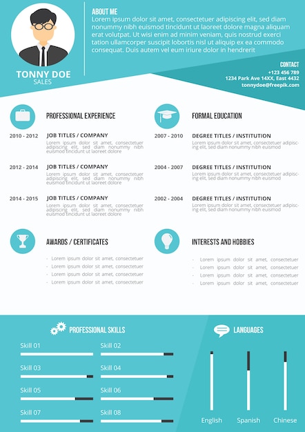 Modern Blue Resume Template Vector Free Download