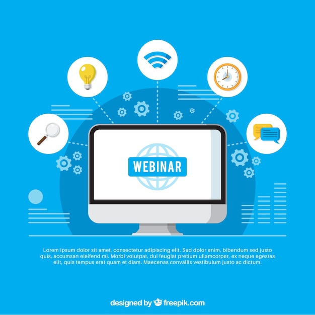 Modern blue webinar design | Free Vector