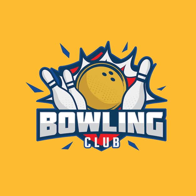 Modern bowling badge logo illustration Vector | Premium Download