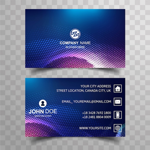 Premium Vector | Modern bright buisness card colorful template with dotted