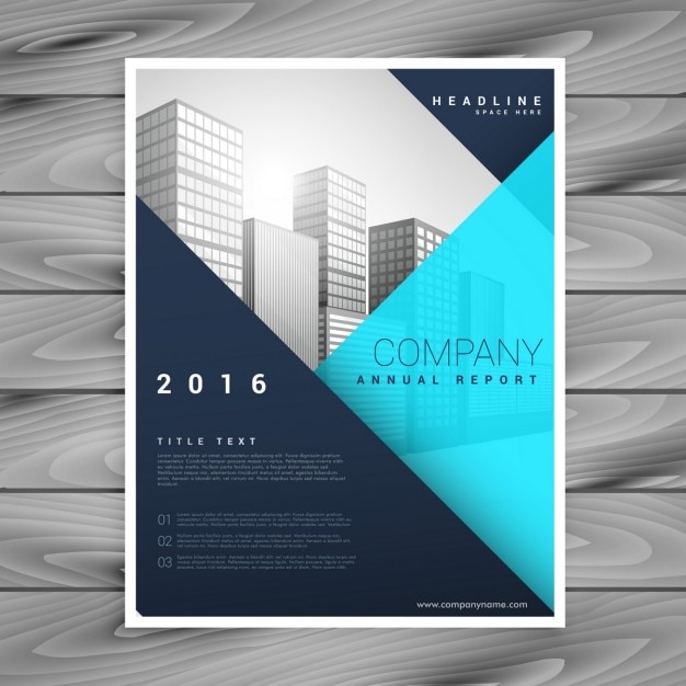 Modern brochure template with blue geometric\
style