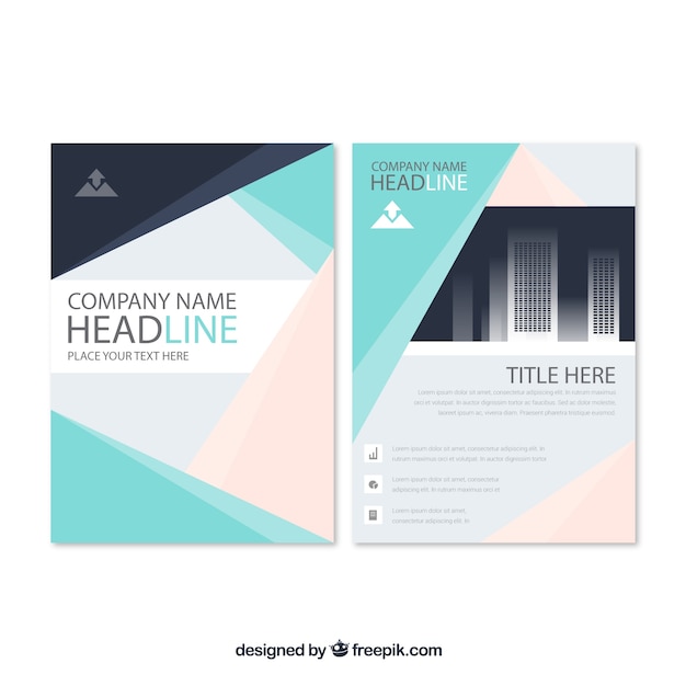 Free Vector Modern Brochure With Cute Geometry