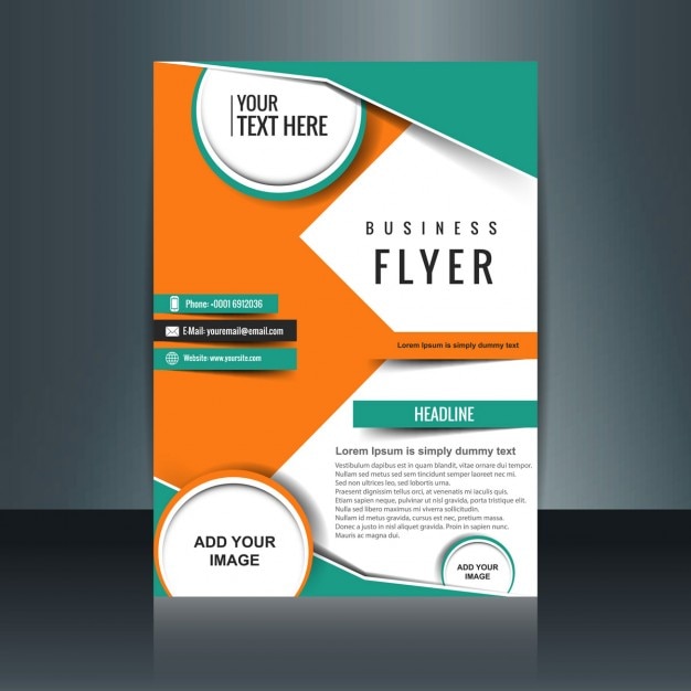 Free Vector Modern Brochure With Orange And Green Shapes