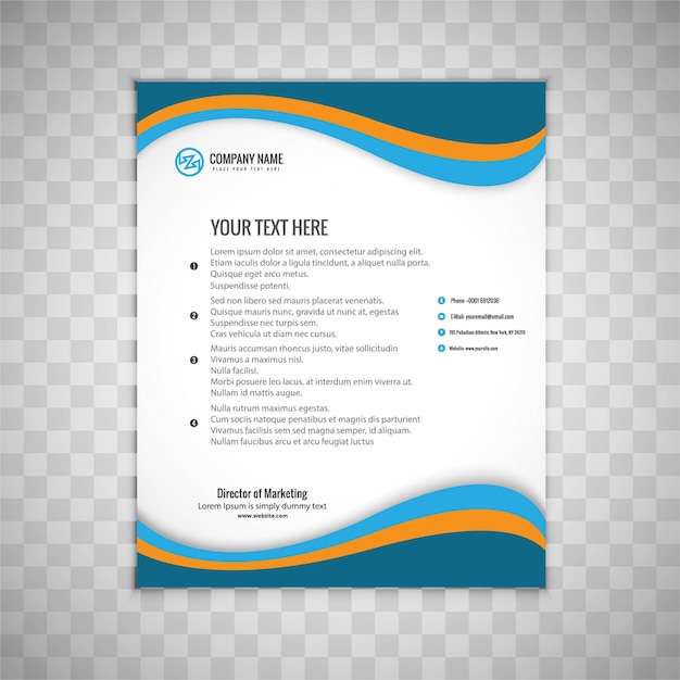 Modern business brochure with blue and yellow shapes