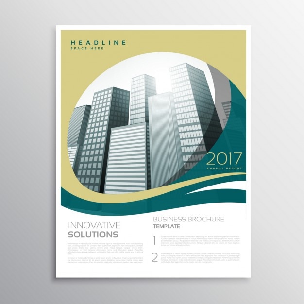Modern business brochure with waves