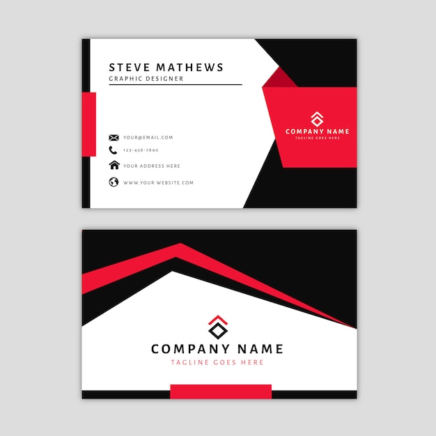 Premium Vector Modern Business Card Template With Abstract Design