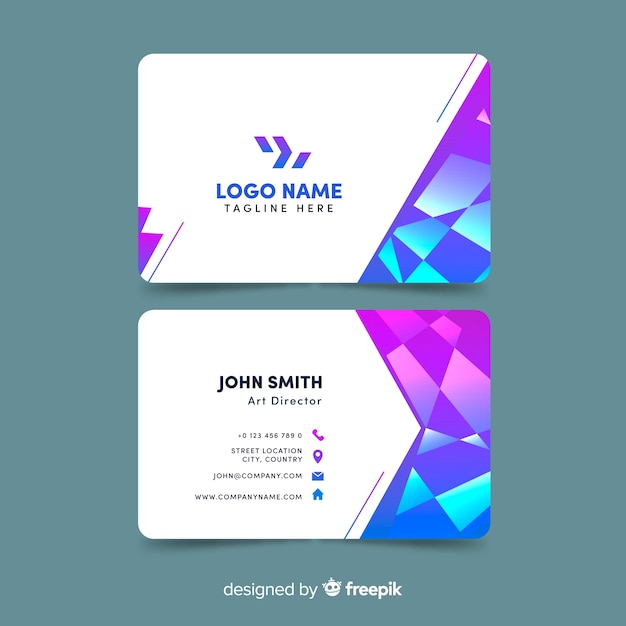 Download Free Modern Business Card Template With Colorful Style Free Vector Use our free logo maker to create a logo and build your brand. Put your logo on business cards, promotional products, or your website for brand visibility.