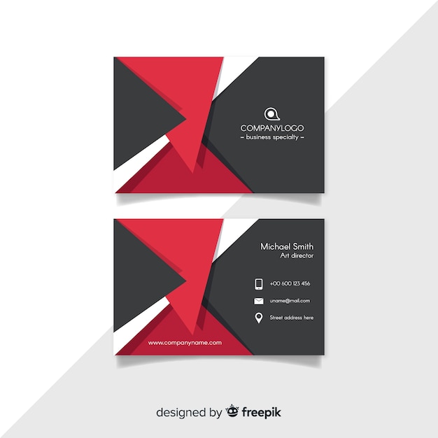 Download Free Modern Business Card Template With Geometric Shapes Free Vector Use our free logo maker to create a logo and build your brand. Put your logo on business cards, promotional products, or your website for brand visibility.