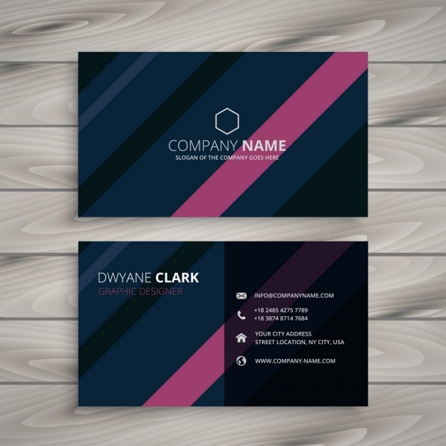 Modern business card template with\
stripes