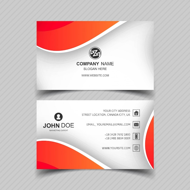 Modern business card template with wave\
design