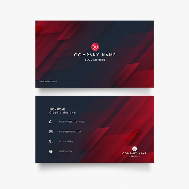 Download Free Download Free Modern Business Card With Abstract Red Shapes Vector Use our free logo maker to create a logo and build your brand. Put your logo on business cards, promotional products, or your website for brand visibility.