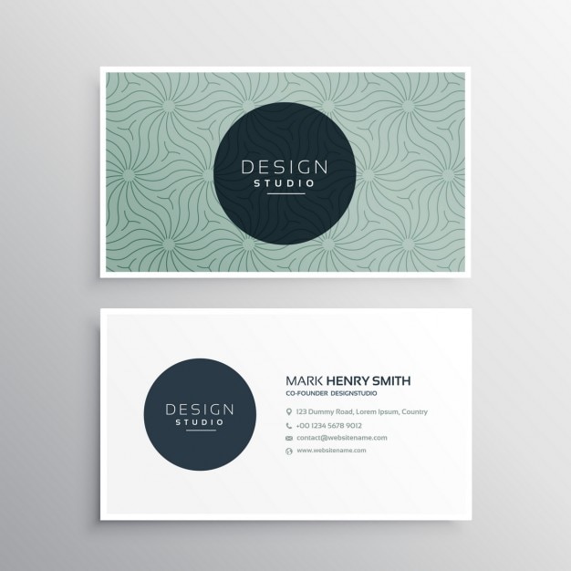 Free Vector Modern Business Card With A Cute Pattern