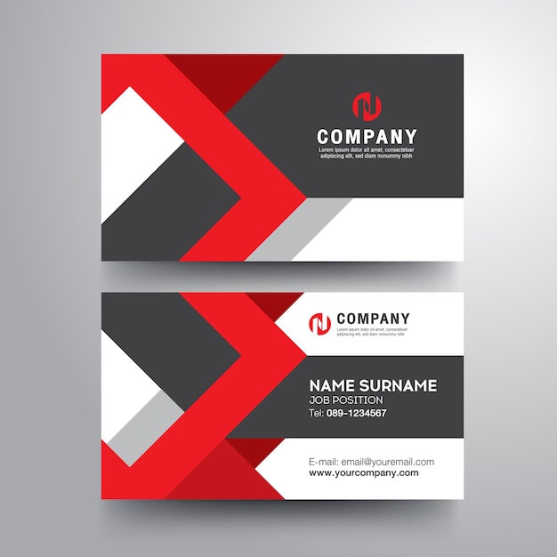 Download Free Modern Business Card With Geometric Red Gray Color Premium Vector Use our free logo maker to create a logo and build your brand. Put your logo on business cards, promotional products, or your website for brand visibility.