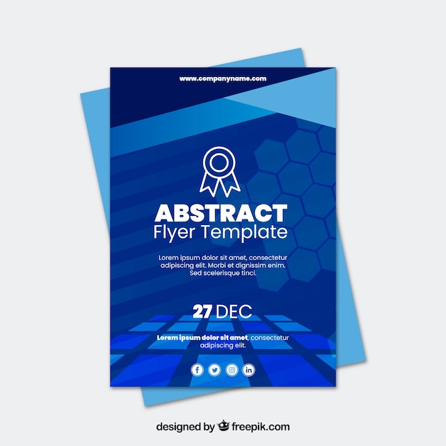 Free Vector Modern Business Flyer Template With Abstract Design 4306