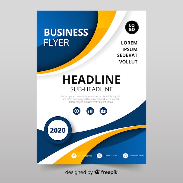 Modern business flyer template with abstract design | Free Vector