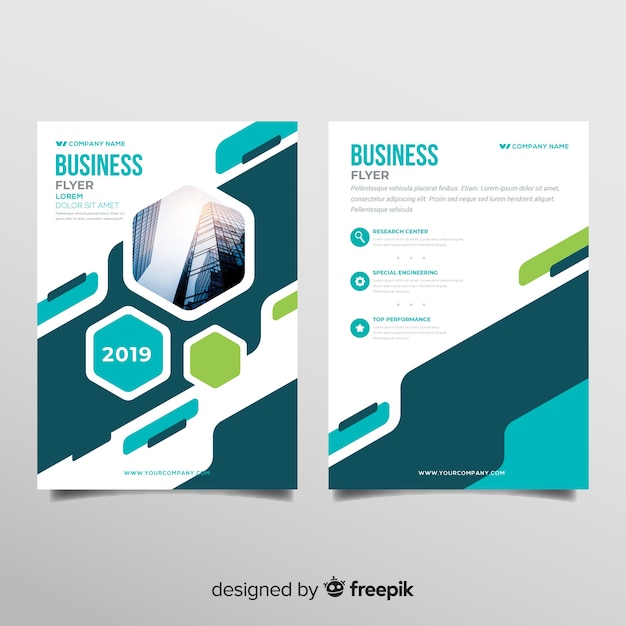 Premium Vector Modern Business Flyer Template With Abstract Shapes