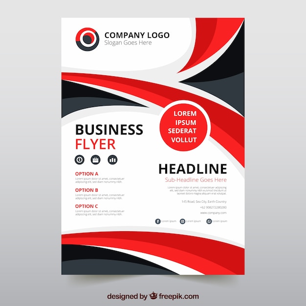 Free Vector | Business Flyer Template With Geometric Shapes