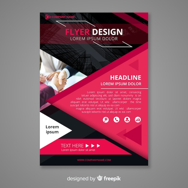 Free Vector Modern business flyer template with geometric design