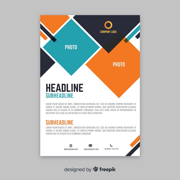 Free Vector Modern Business Flyer With Abstract Design 7948