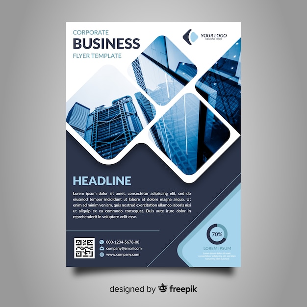 Premium Vector Modern Business Flyer With Photo Mosaic