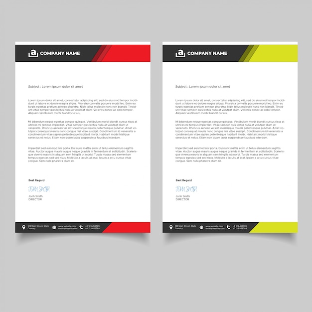 Modern business letterhead template Premium Vector