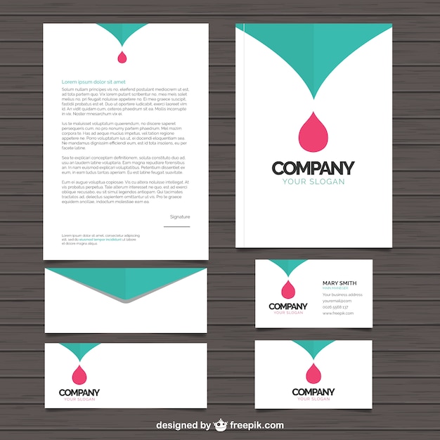 Download Vector Modern Business Stationery In Colors Vectorpicker