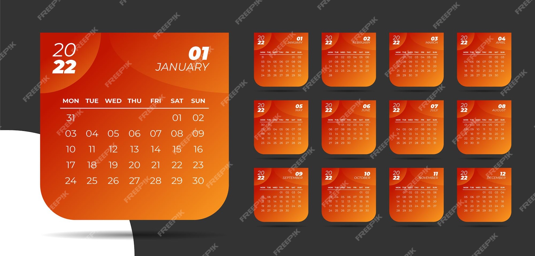 Premium Vector Modern calendar template for new year