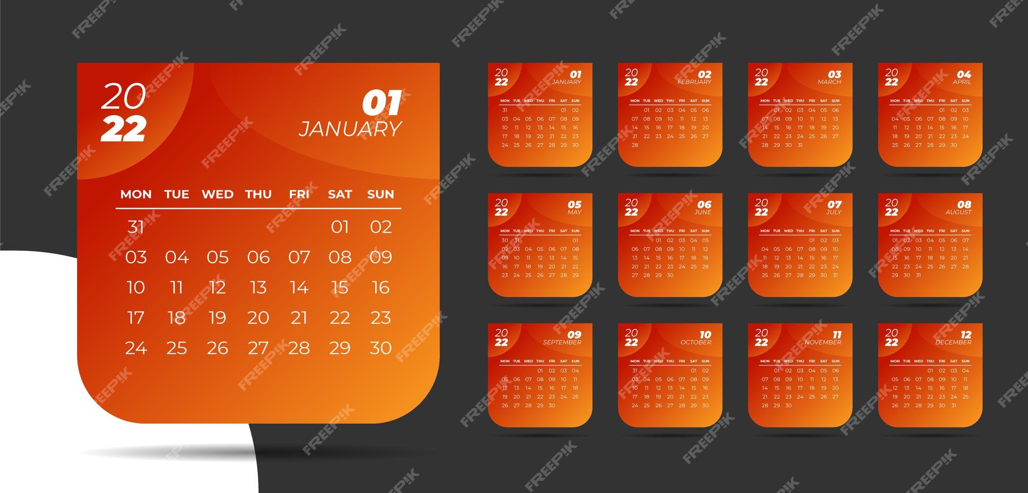 Premium Vector | Modern calendar template for new year