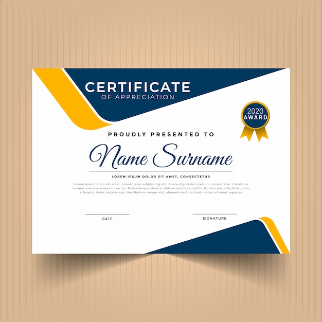 Premium Vector | Modern certificate of appreciation award template